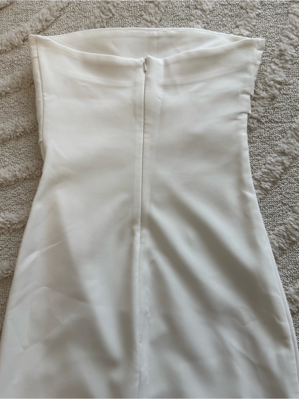 Zara White Midi Strapless Dress Women’s Size Small With V Cut Back - Picture 5 of 8